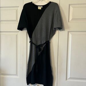 Jon & Anna Black & Gray Tie-Waist Women's Sweater Dress